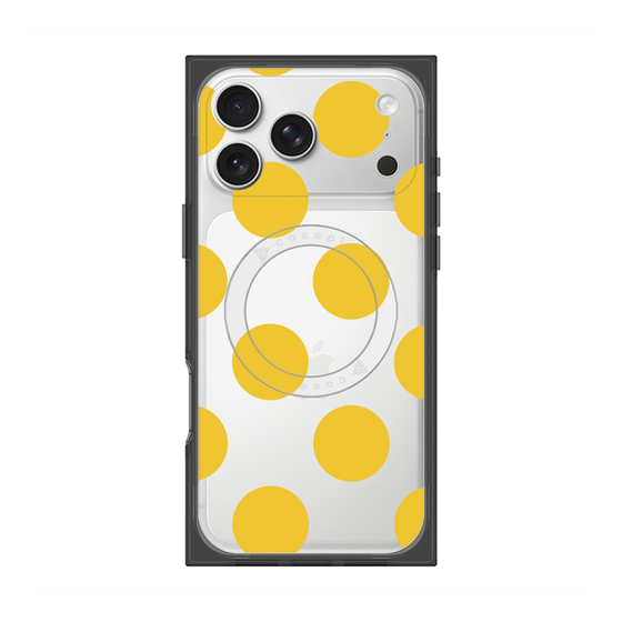 プレミアムスクエアケース with MagSafe［ シンプルドット - Yellow ］