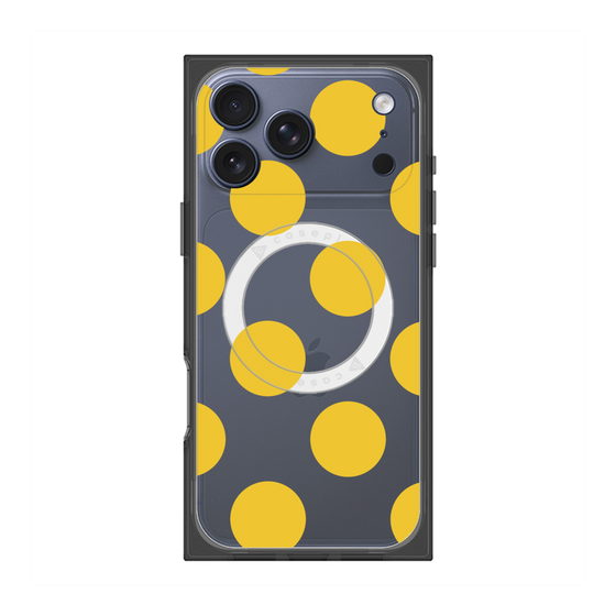 プレミアムスクエアケース with MagSafe［ シンプルドット - Yellow ］