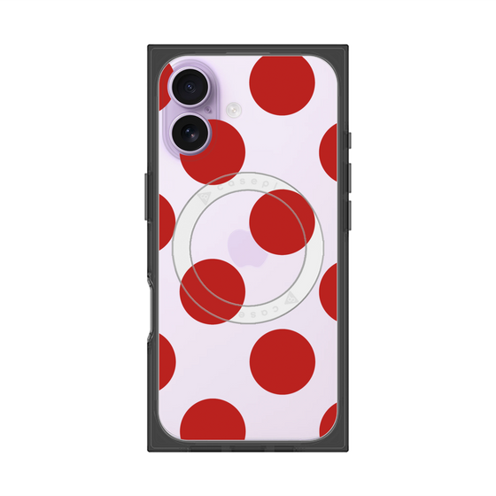 プレミアムスクエアケース with MagSafe［ シンプルドット - Red ］