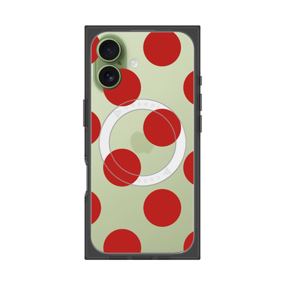 プレミアムスクエアケース with MagSafe［ シンプルドット - Red ］