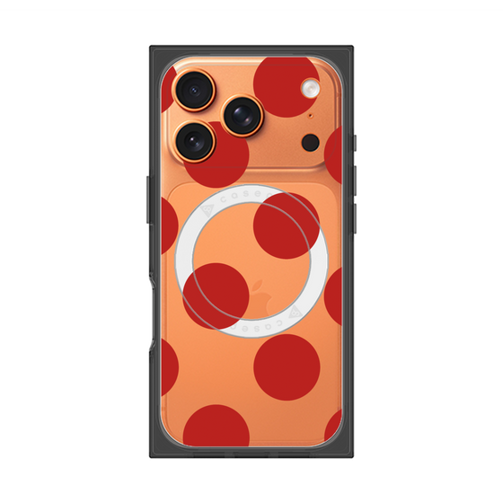 プレミアムスクエアケース with MagSafe［ シンプルドット - Red ］