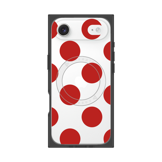 プレミアムスクエアケース with MagSafe［ シンプルドット - Red ］
