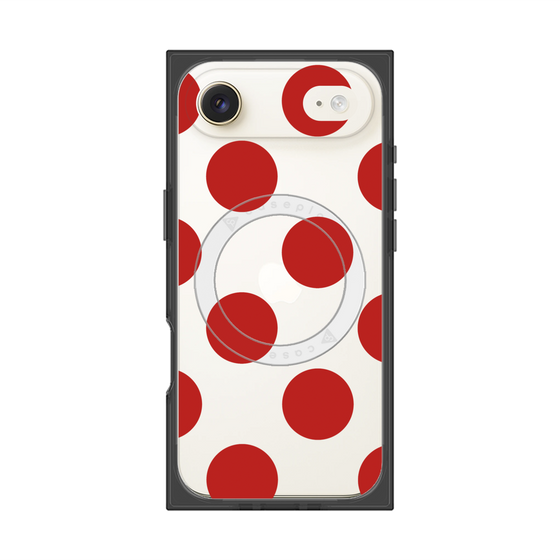 プレミアムスクエアケース with MagSafe［ シンプルドット - Red ］