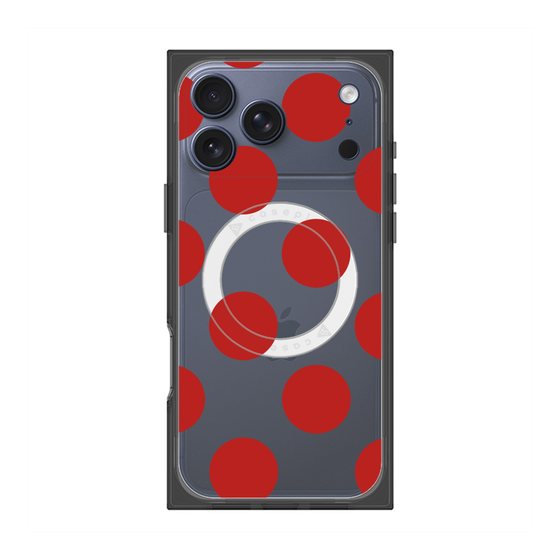 プレミアムスクエアケース with MagSafe［ シンプルドット - Red ］