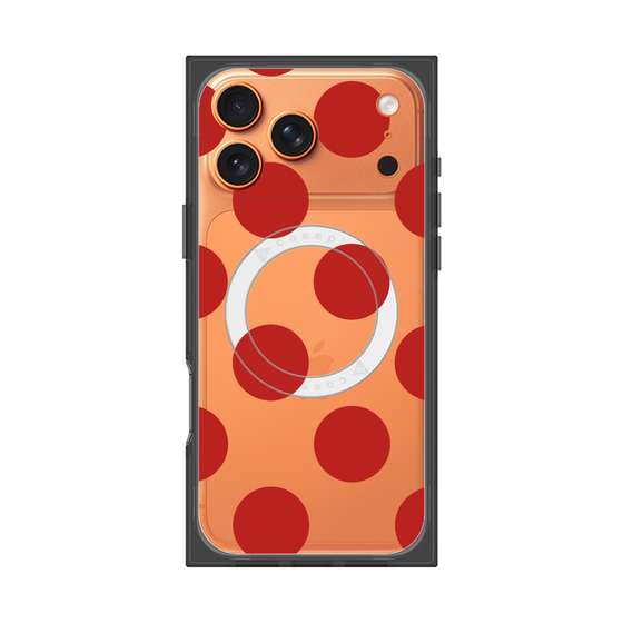 プレミアムスクエアケース with MagSafe［ シンプルドット - Red ］