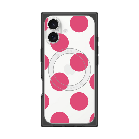 プレミアムスクエアケース with MagSafe［ シンプルドット - Pink ］