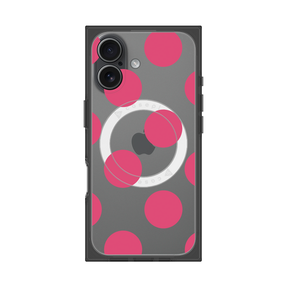 プレミアムスクエアケース with MagSafe［ シンプルドット - Pink ］