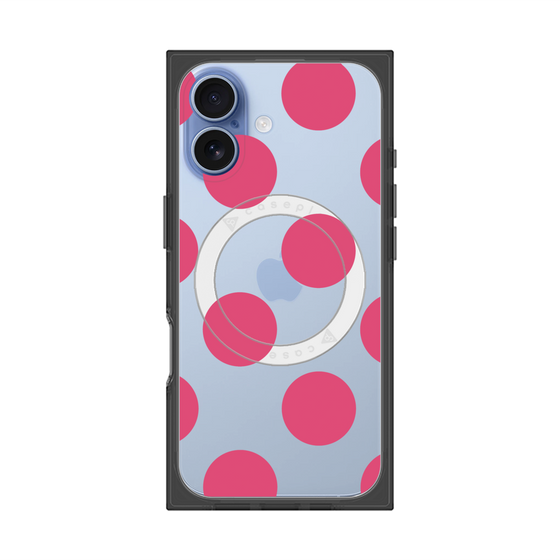 プレミアムスクエアケース with MagSafe［ シンプルドット - Pink ］