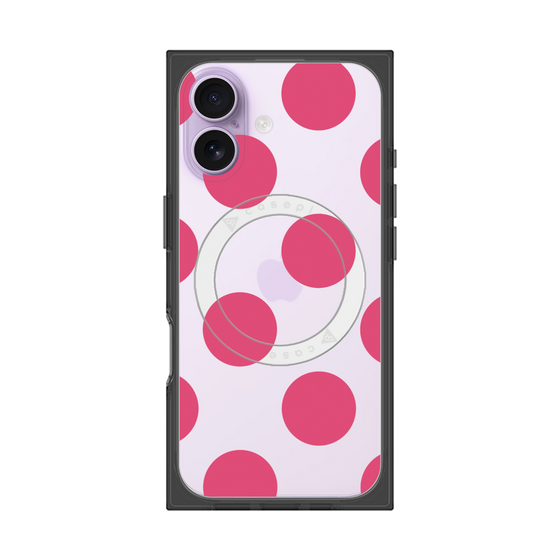 プレミアムスクエアケース with MagSafe［ シンプルドット - Pink ］