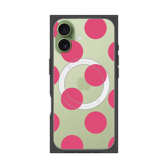 プレミアムスクエアケース with MagSafe［ シンプルドット - Pink ］