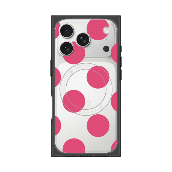 プレミアムスクエアケース with MagSafe［ シンプルドット - Pink ］