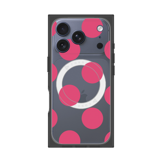 プレミアムスクエアケース with MagSafe［ シンプルドット - Pink ］