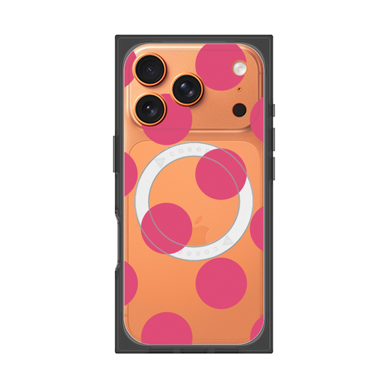 プレミアムスクエアケース with MagSafe［ シンプルドット - Pink ］