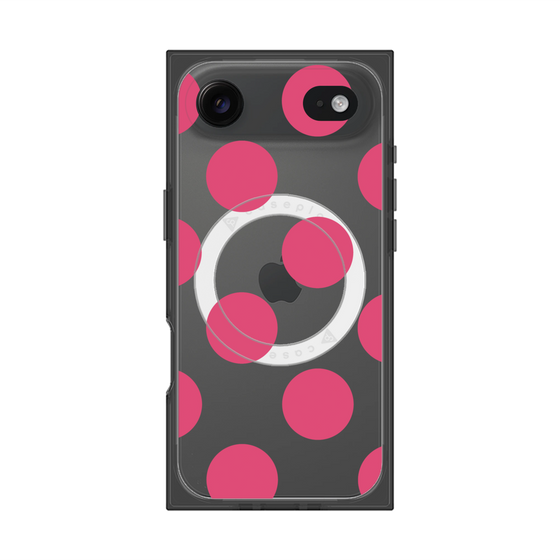 プレミアムスクエアケース with MagSafe［ シンプルドット - Pink ］