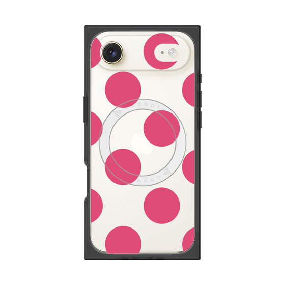 プレミアムスクエアケース with MagSafe［ シンプルドット - Pink ］
