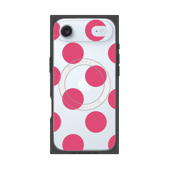 プレミアムスクエアケース with MagSafe［ シンプルドット - Pink ］