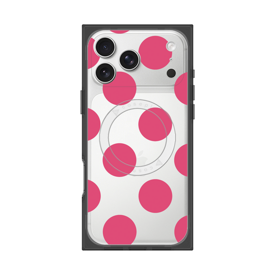 プレミアムスクエアケース with MagSafe［ シンプルドット - Pink ］