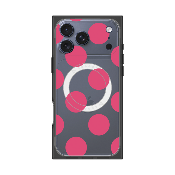 プレミアムスクエアケース with MagSafe［ シンプルドット - Pink ］