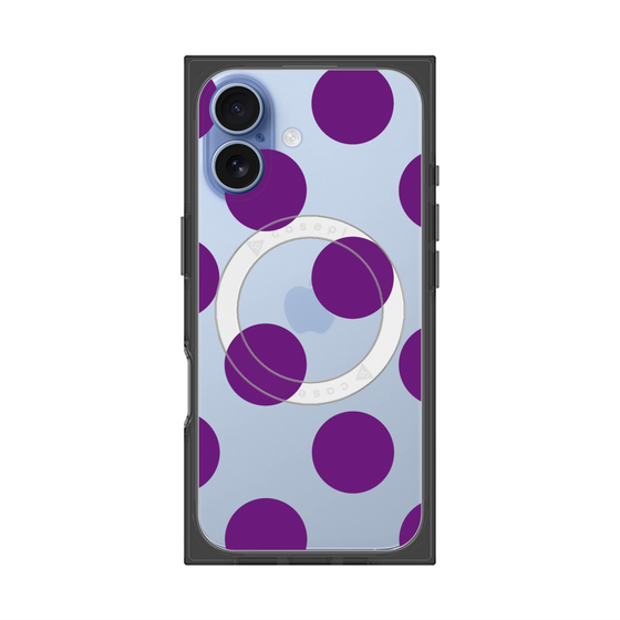 プレミアムスクエアケース with MagSafe［ シンプルドット - Purple ］