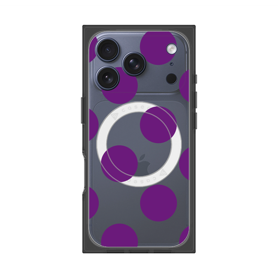 プレミアムスクエアケース with MagSafe［ シンプルドット - Purple ］