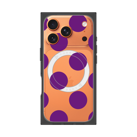 プレミアムスクエアケース with MagSafe［ シンプルドット - Purple ］