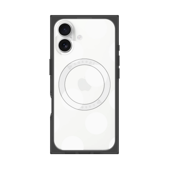 プレミアムスクエアケース with MagSafe［ シンプルドット - White ］