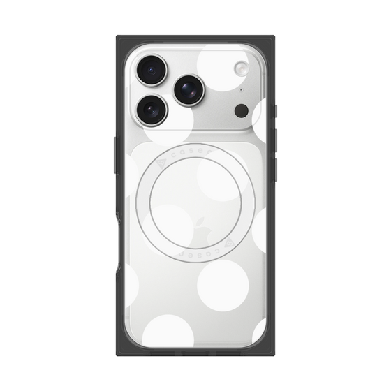プレミアムスクエアケース with MagSafe［ シンプルドット - White ］