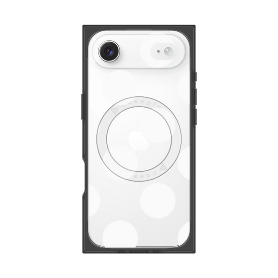 プレミアムスクエアケース with MagSafe［ シンプルドット - White ］