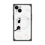 プレミアムスクエアケース with MagSafe［ 夢中に覗く三毛ねこ ］