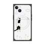 プレミアムスクエアケース with MagSafe［ 夢中に覗く三毛ねこ ］