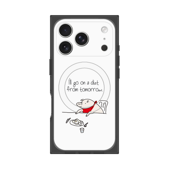 プレミアムスクエアケース with MagSafe［ ブタ子の挑戦 ］
