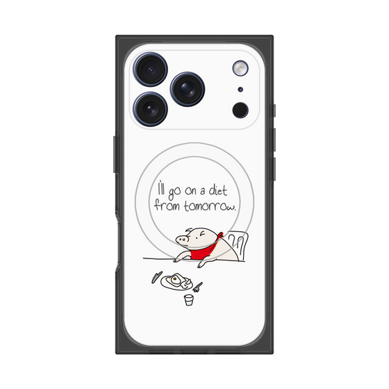 プレミアムスクエアケース with MagSafe［ ブタ子の挑戦 ］