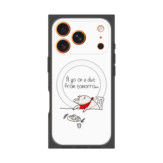 プレミアムスクエアケース with MagSafe［ ブタ子の挑戦 ］