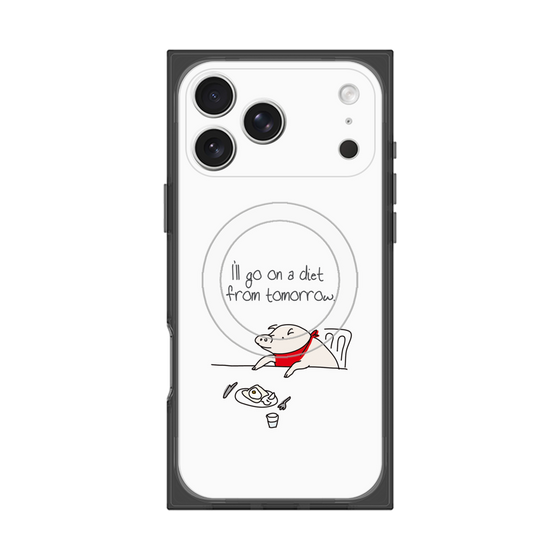 プレミアムスクエアケース with MagSafe［ ブタ子の挑戦 ］