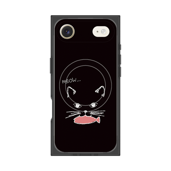 プレミアムスクエアケース with MagSafe［ 食いしん坊なねこ - Black ］