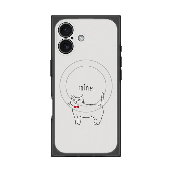 プレミアムスクエアケース with MagSafe［ 蝶ネクタイねこ - White ］