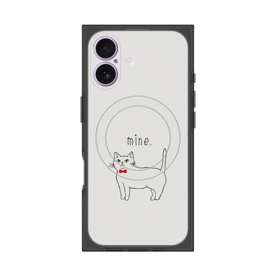 プレミアムスクエアケース with MagSafe［ 蝶ネクタイねこ - White ］