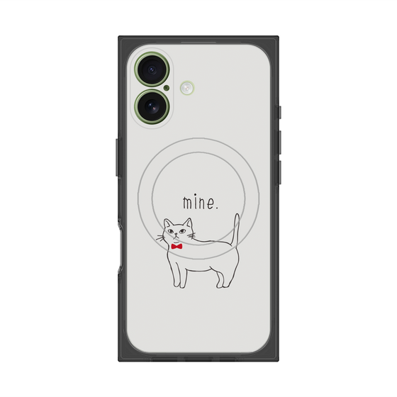 プレミアムスクエアケース with MagSafe［ 蝶ネクタイねこ - White ］