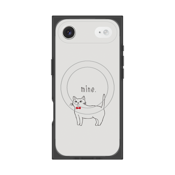 プレミアムスクエアケース with MagSafe［ 蝶ネクタイねこ - White ］