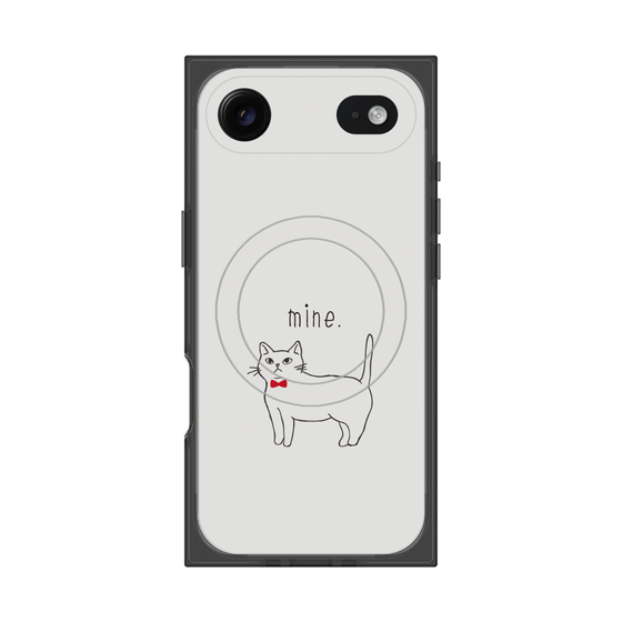 プレミアムスクエアケース with MagSafe［ 蝶ネクタイねこ - White ］