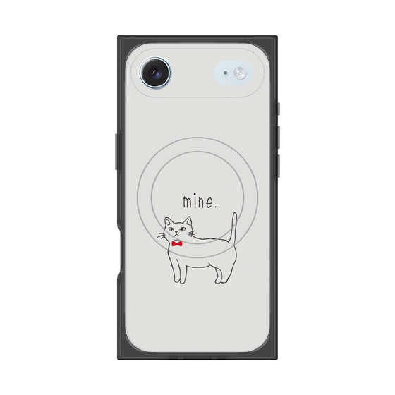 プレミアムスクエアケース with MagSafe［ 蝶ネクタイねこ - White ］