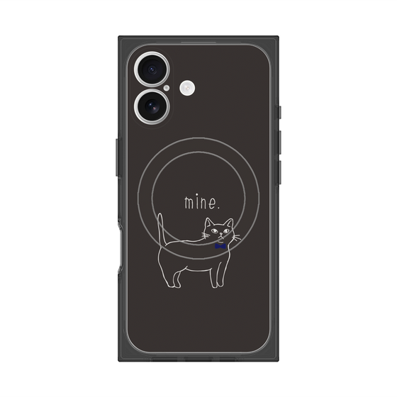 プレミアムスクエアケース with MagSafe［ 蝶ネクタイねこ - Black ］
