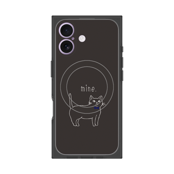 プレミアムスクエアケース with MagSafe［ 蝶ネクタイねこ - Black ］
