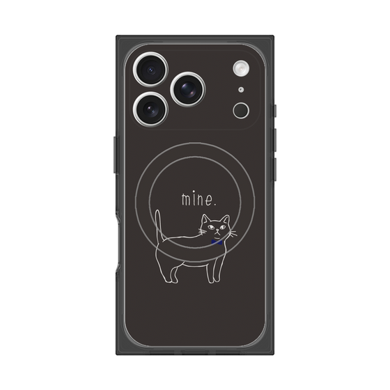 プレミアムスクエアケース with MagSafe［ 蝶ネクタイねこ - Black ］