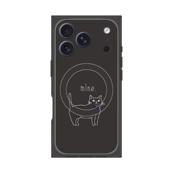 プレミアムスクエアケース with MagSafe［ 蝶ネクタイねこ - Black ］