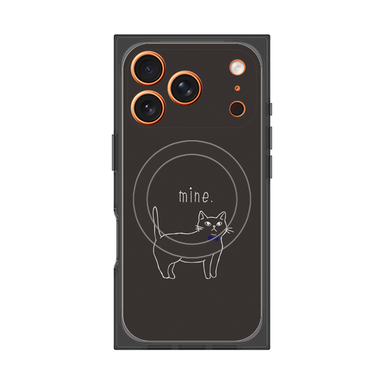 プレミアムスクエアケース with MagSafe［ 蝶ネクタイねこ - Black ］