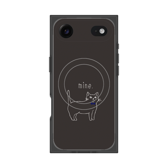 プレミアムスクエアケース with MagSafe［ 蝶ネクタイねこ - Black ］