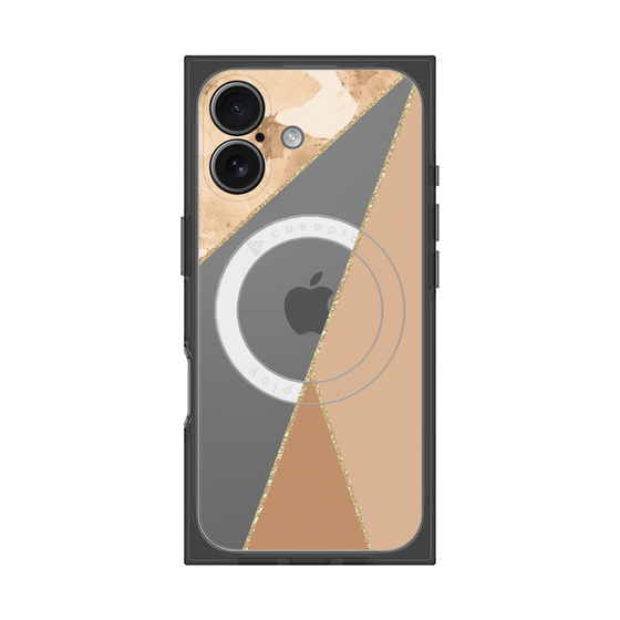プレミアムスクエアケース with MagSafe［ マーブルトライアングルパレット - Beige ］