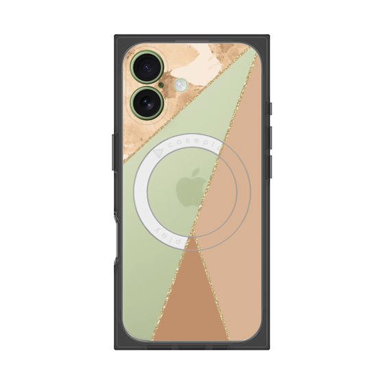 プレミアムスクエアケース with MagSafe［ マーブルトライアングルパレット - Beige ］
