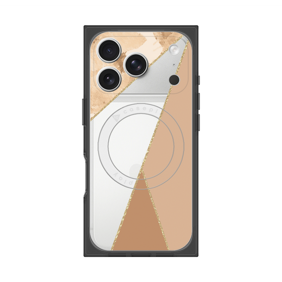 プレミアムスクエアケース with MagSafe［ マーブルトライアングルパレット - Beige ］